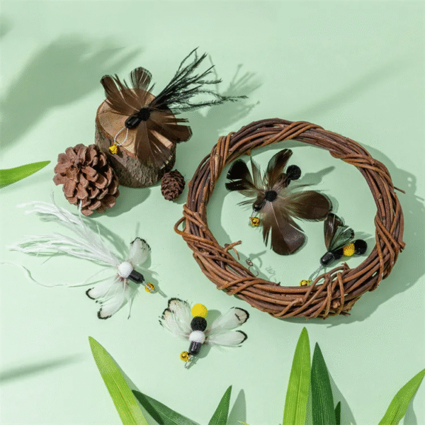 Interactive Cat Feather Toy Accessories False Toy with Bell