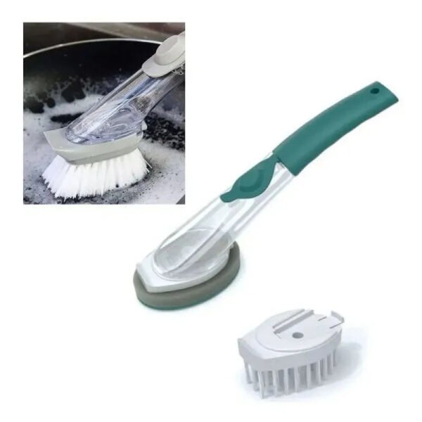 Cleaning Brush with Dishwasher Detergent Dispenser